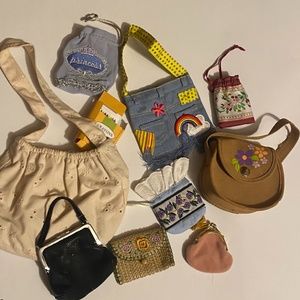 American Girl doll purses set of 9